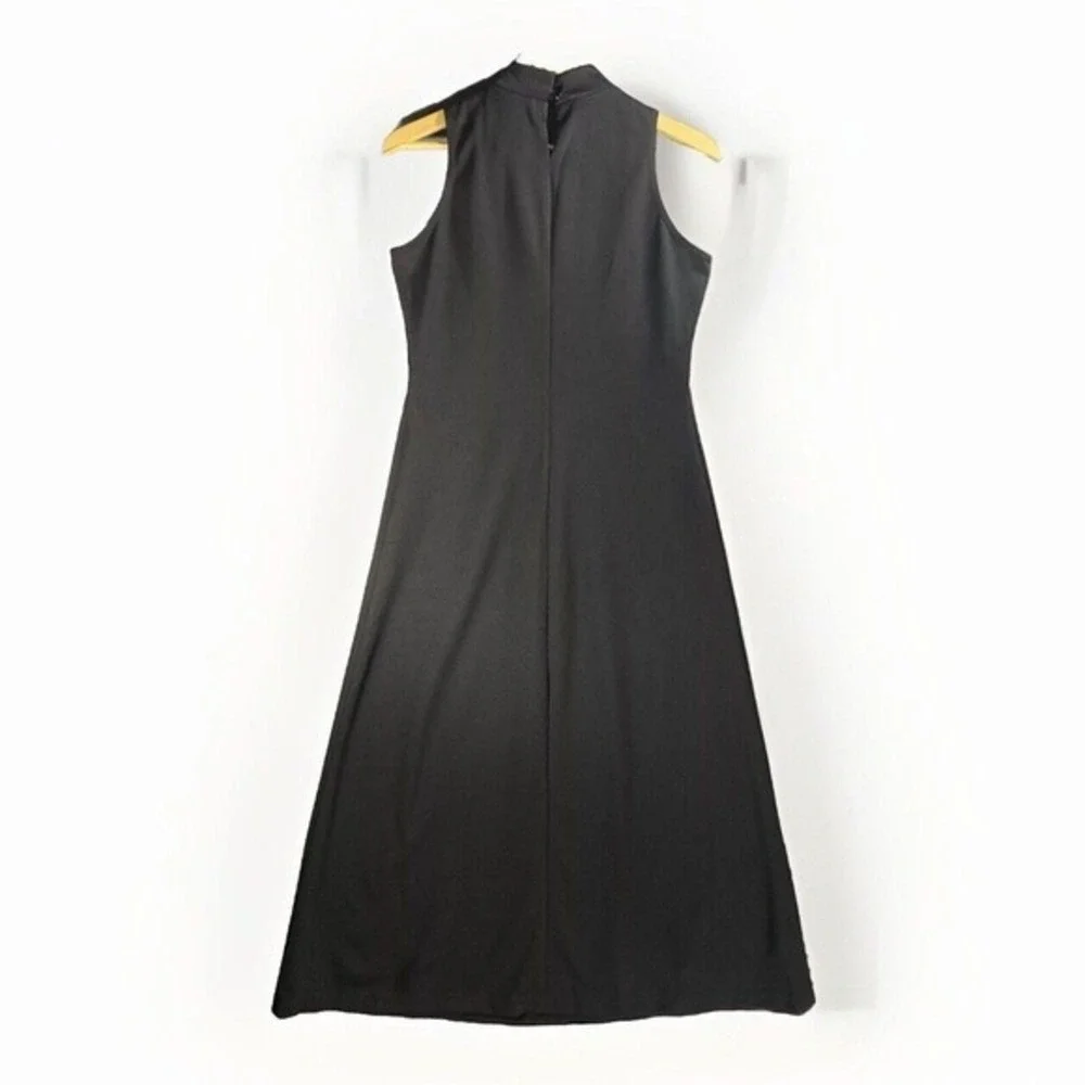 NWT VTG 90s Y2k Black Dress M Full Length Long‎ Mock Neck Bra Goth Witchy Grunge